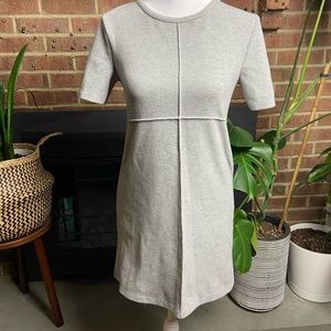 Zara Grey Short Sleeve Knit Sweater Mini-Dress, Size S